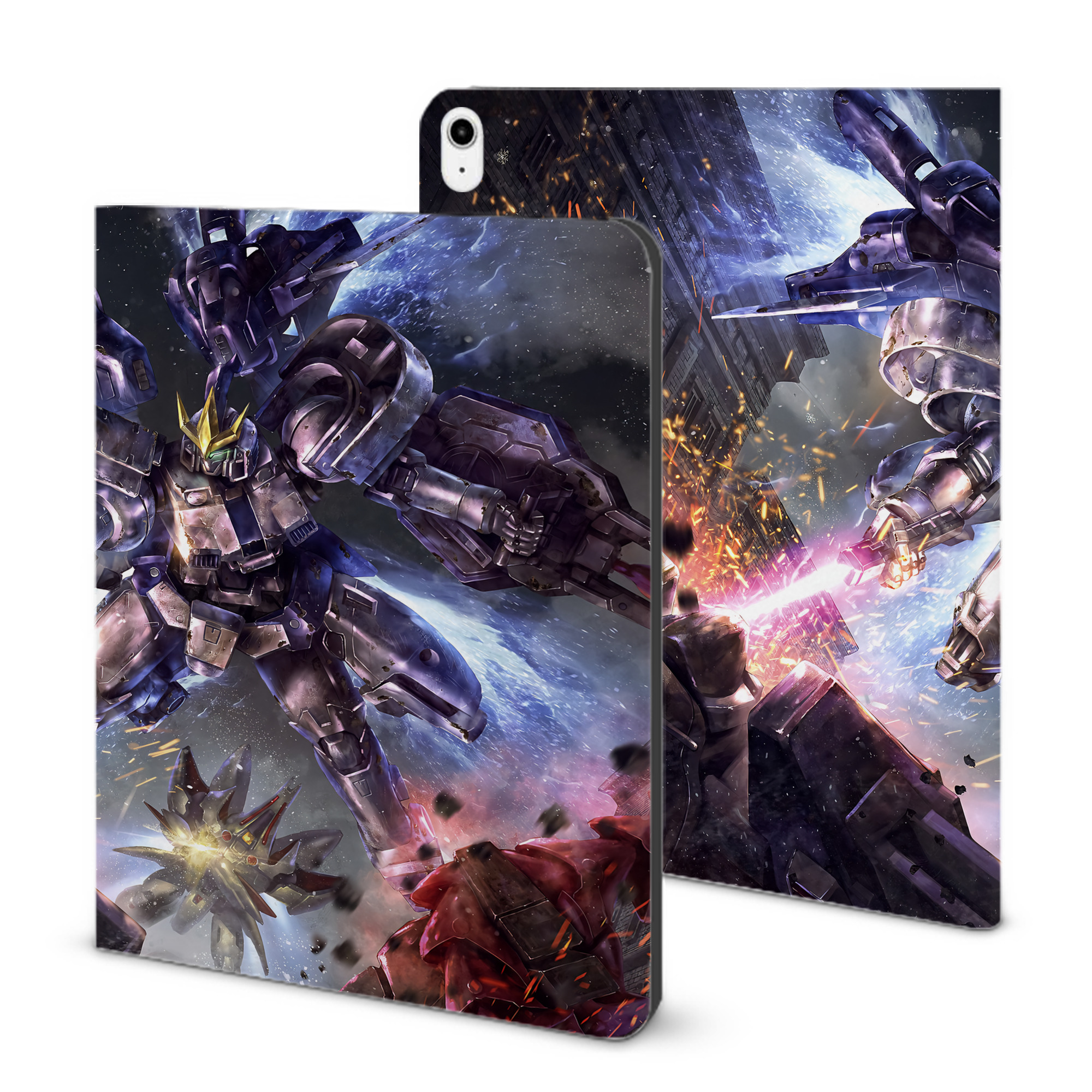 （画像用） 機動戦士ガンダム Mobile Suit Gundam IPadケース ペンホルダー付き ブックスタイルデザイン